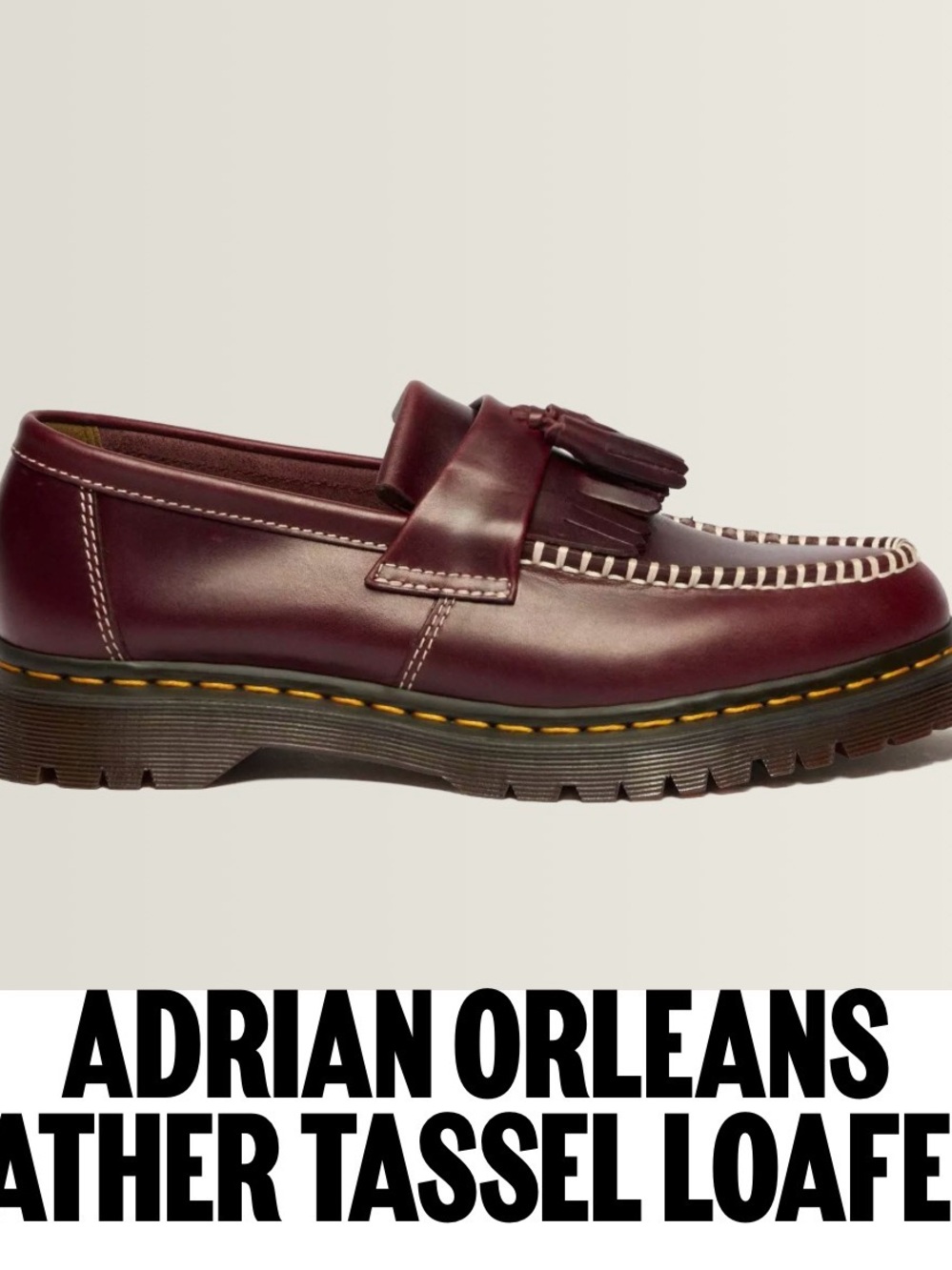 Leather Tassel Loafers — Burgundy